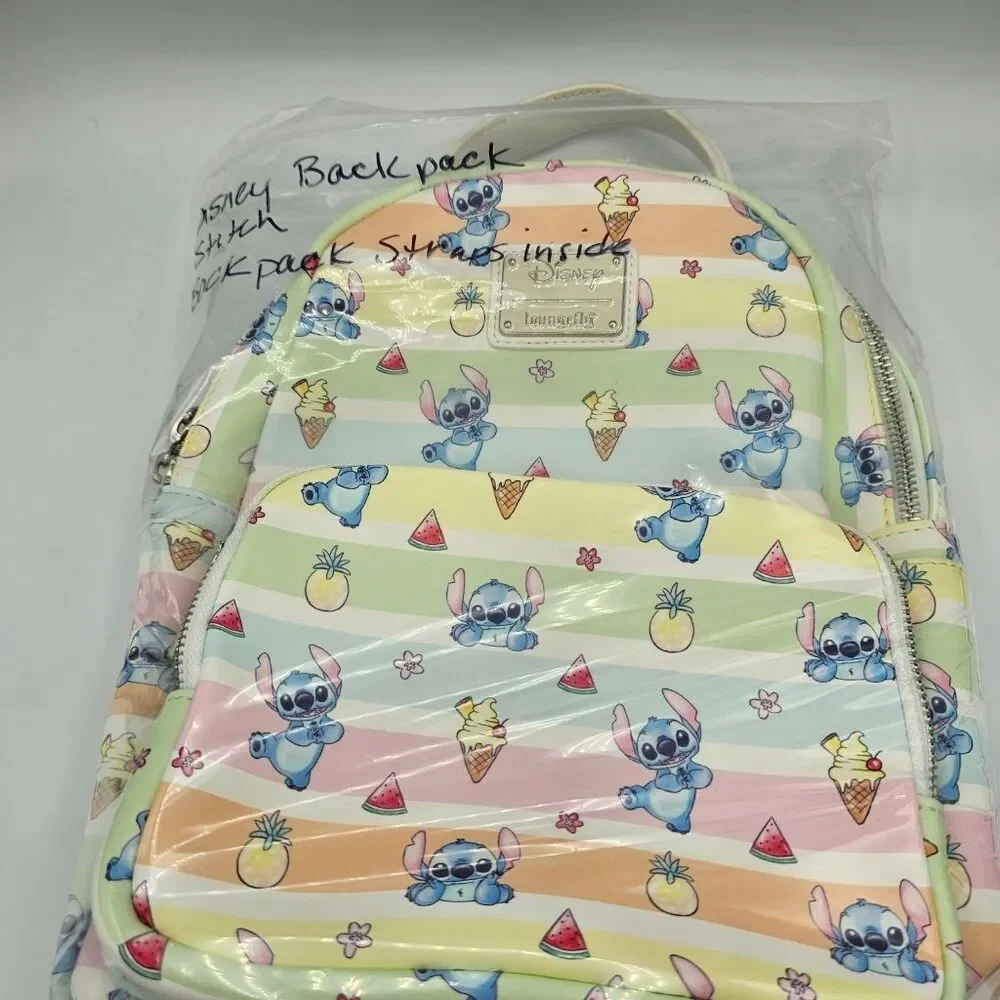 Disney Stitch Pastel Rainbow Summer Mini Backpack Watermelon Pineapple